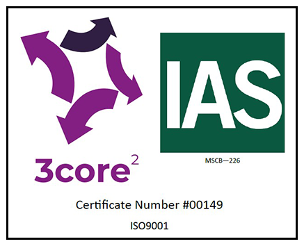 3Core2 ISO 9001 Certificate Number #00149