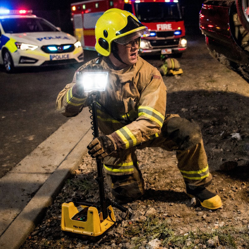 Peli 9730 Area Light in use at roadside emergency scene