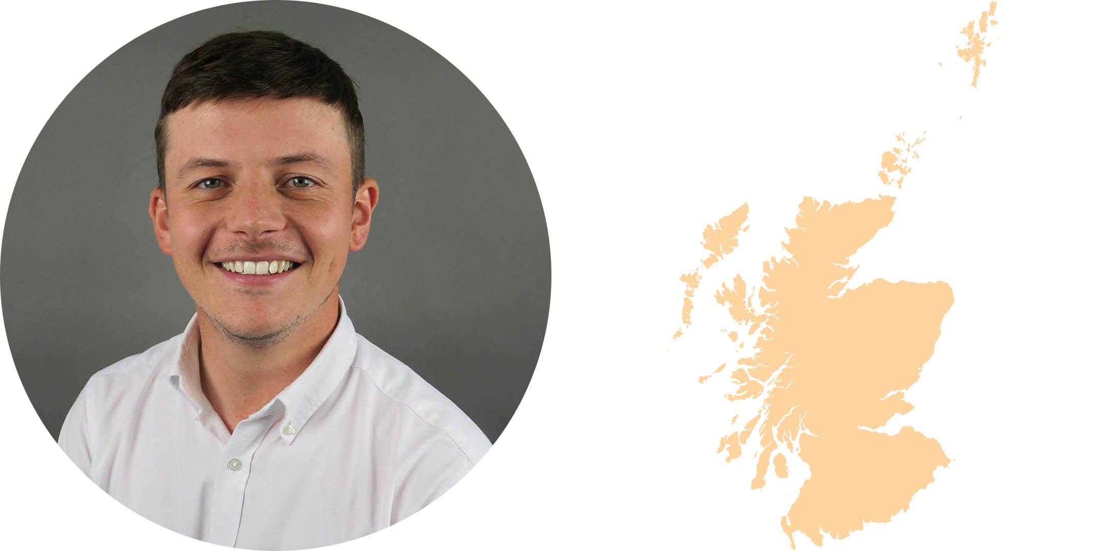 Craig Benton and map outline of Scotland